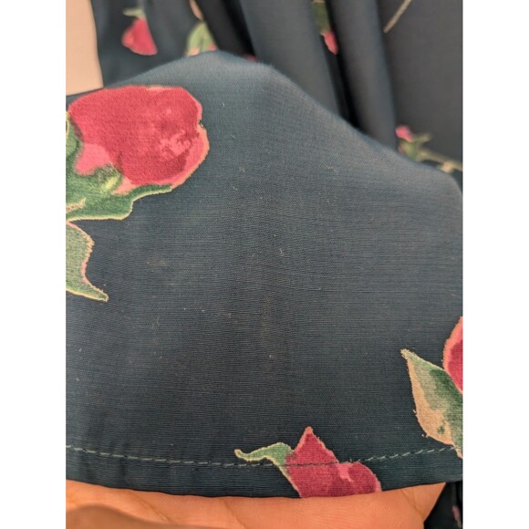 Vintage Coldwater Creek Blue Floral Rose Floor Length Dress sz 4 Bridesmaid Boho - Picture 13 of 16